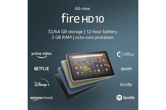 Fire HD 10 tablet, 10.1", 1080p Full HD, 32 GB, latest model (2021 release), Black